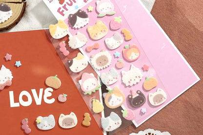 Stickers Fieltro Forest Cute Story Fruity Kitten