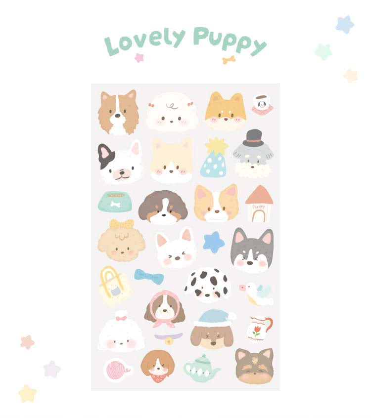 Stickers Fieltro Forest Cute Story Lovely Puppy
