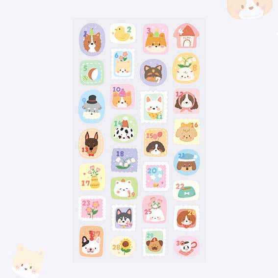Stickers Forest Cute Story Puppies