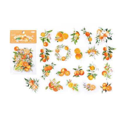 Stickers Fruit Nature Book Golden Orange