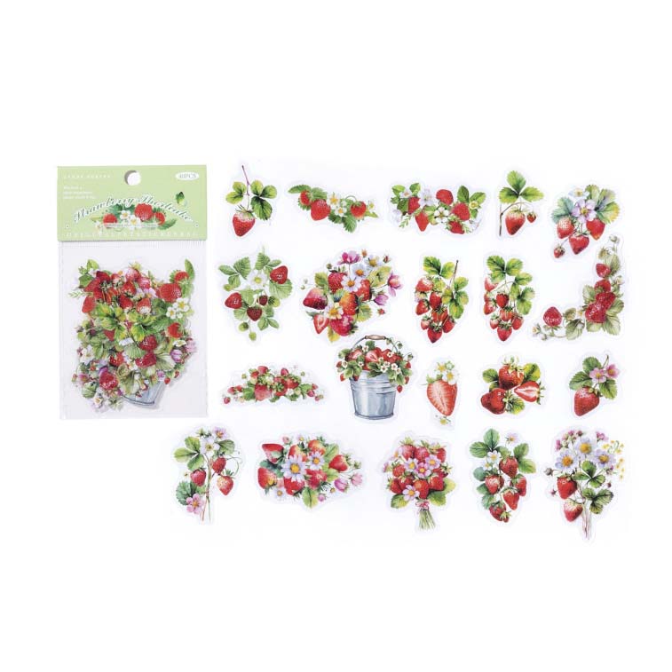 Stickers Fruit Nature Book Strawberry Sweetheart