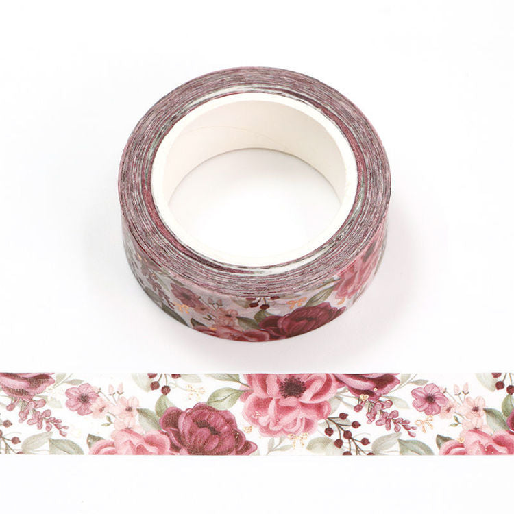 Washi Tape Gold Foil Flower And Bow