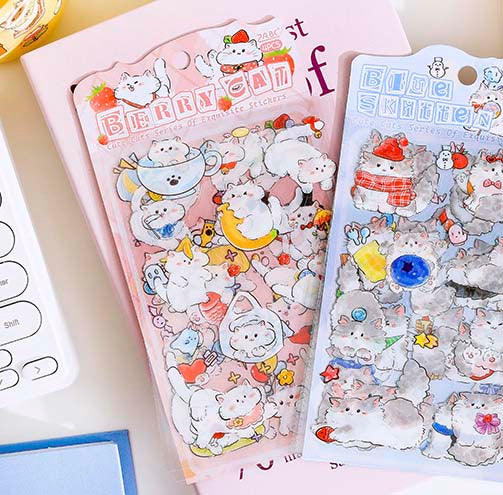 Set de Stickers Soft And Cute Cat Berry Kitten (4pc)
