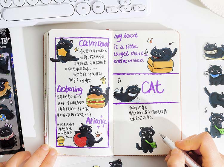 Set de Stickers Soft And Cute Cat Little Night Elf (4pc)