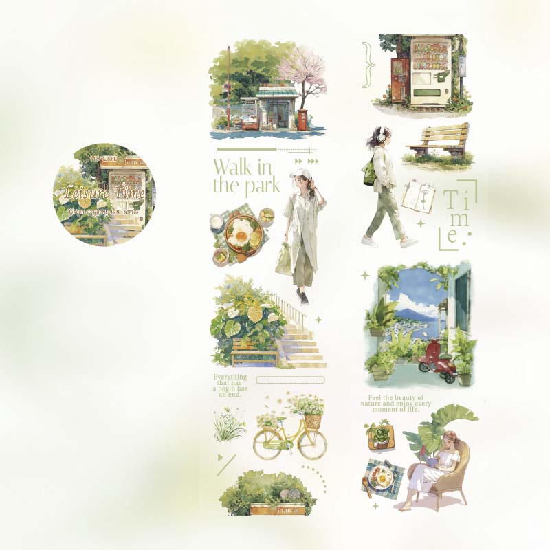 PET Tape Green Oxygen Plant Series Leisure Time