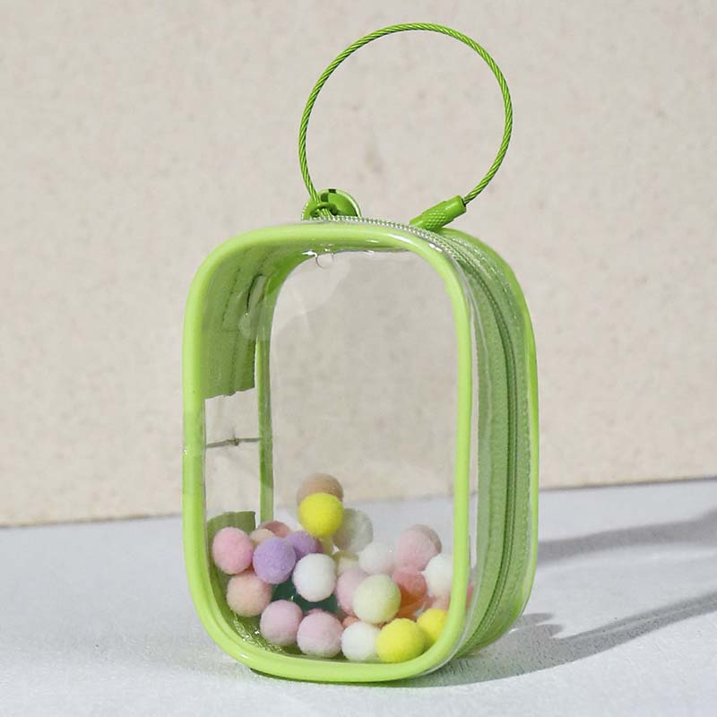 Llavero Bolso Transparente para Figuras Verde Square