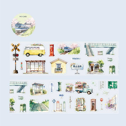 Stickers en Rollo Green Scenery Street Shadow Slowly