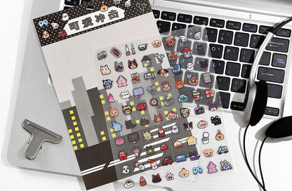 Stickers Grid Pixels Black