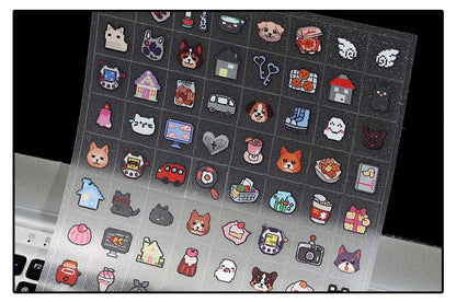 Stickers Grid Pixels Black