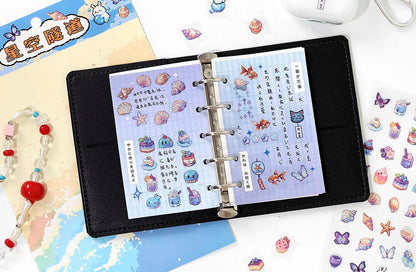 Stickers Grid Pixels Blue