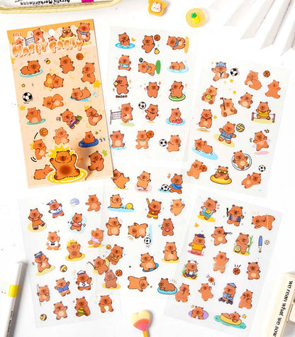 Set de Stickers Capybara Paradise Happy Party (6pc)