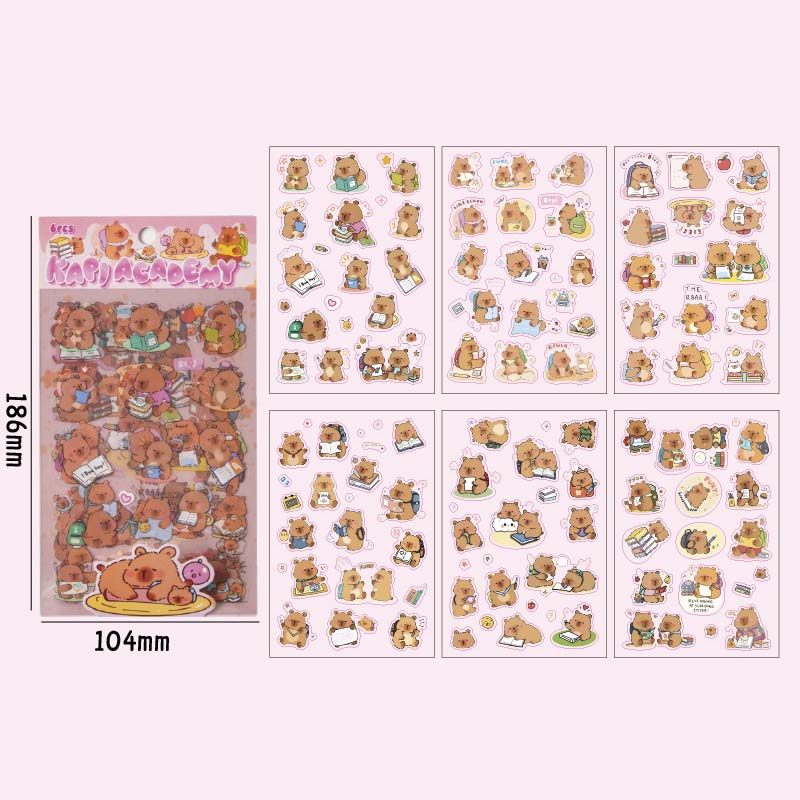 Set de Stickers Capybara Paradise Kapi Academy (6pc)
