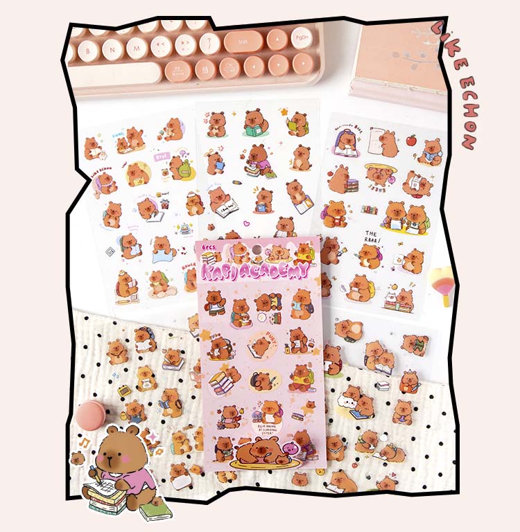 Set de Stickers Capybara Paradise Kapi Academy (6pc)