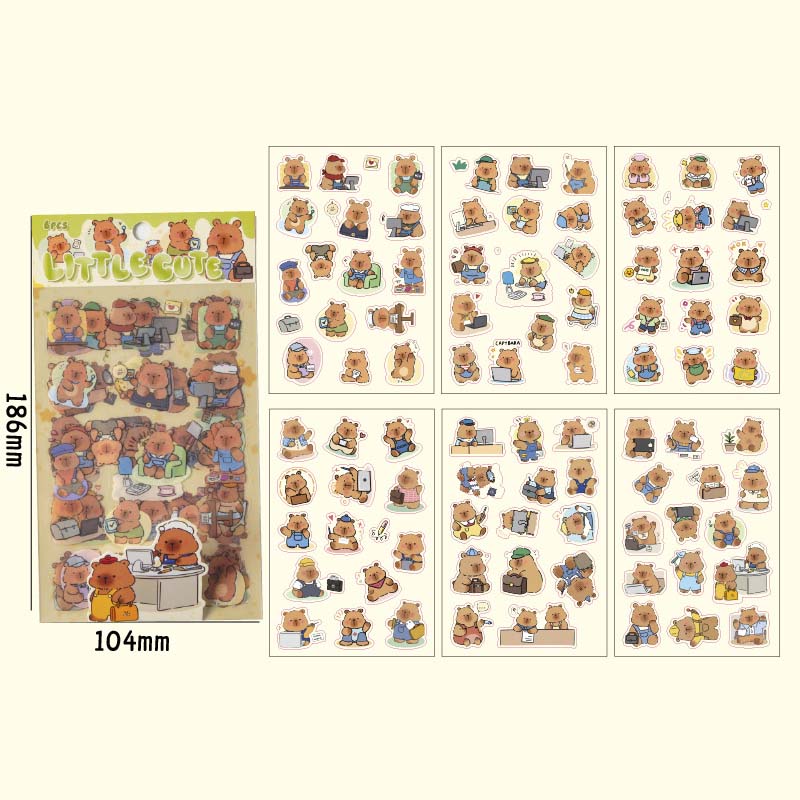 Set de Stickers Capybara Paradise Little Cute (6pc)