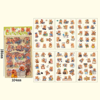 Set de Stickers Capybara Paradise Little Cute (6pc)