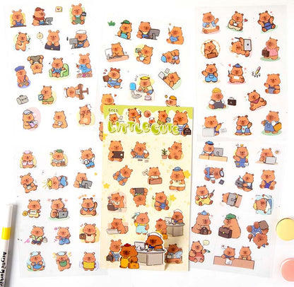Set de Stickers Capybara Paradise Little Cute (6pc)