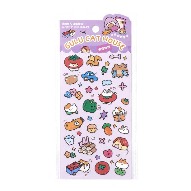 Stickers Gulu Cat House Purple