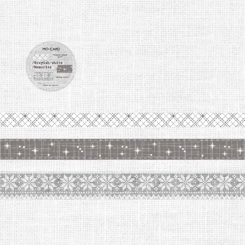Set de Washi Tapes Handmade Fabrics Grey White Memories