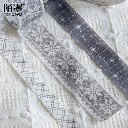 Set de Washi Tapes Handmade Fabrics Grey White Memories