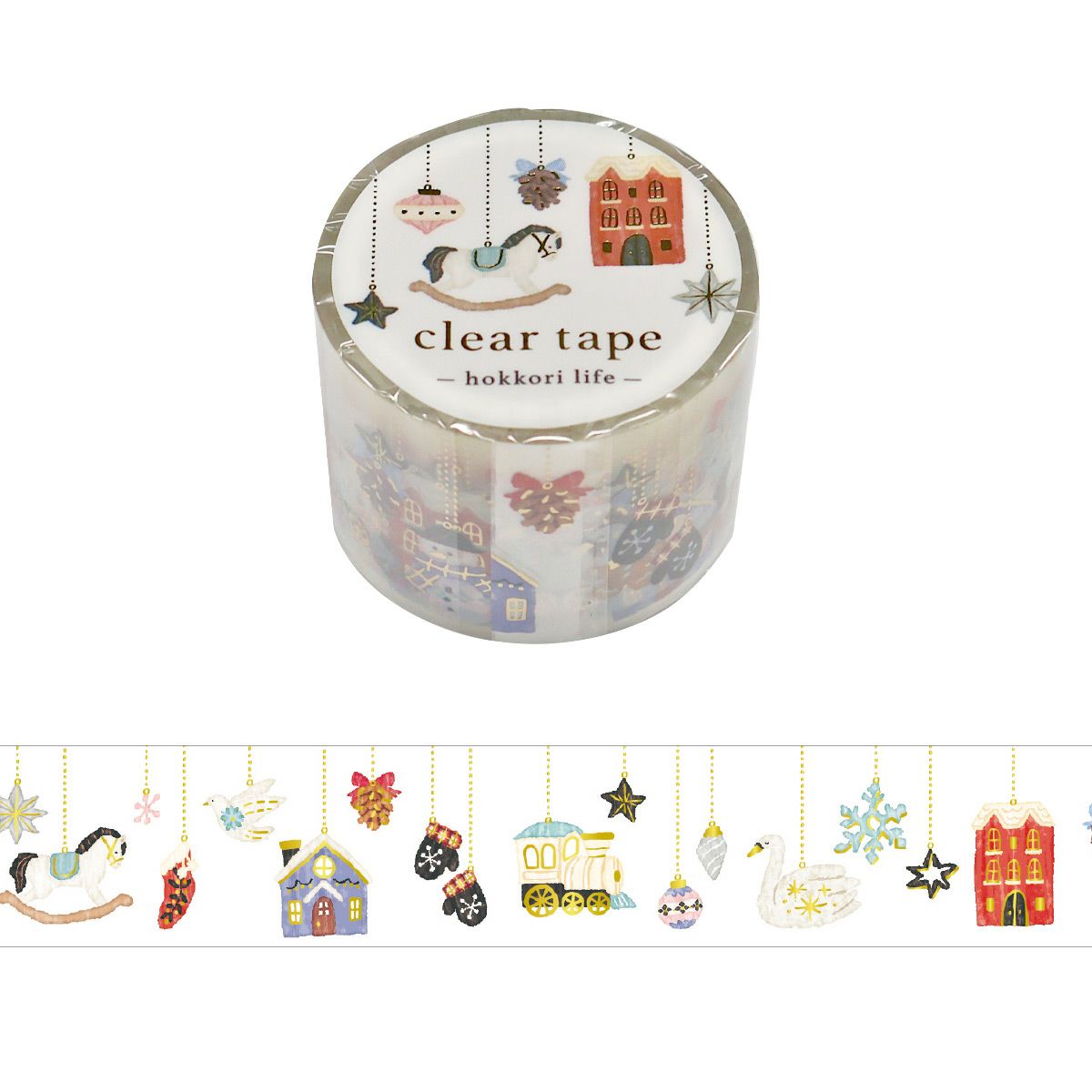 Clear PET Tape Hokkori Life Ornaments