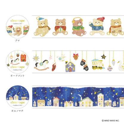 Clear PET Tape Hokkori Life Bear