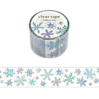 Clear PET Tape Hokkori Life Snow Flakes
