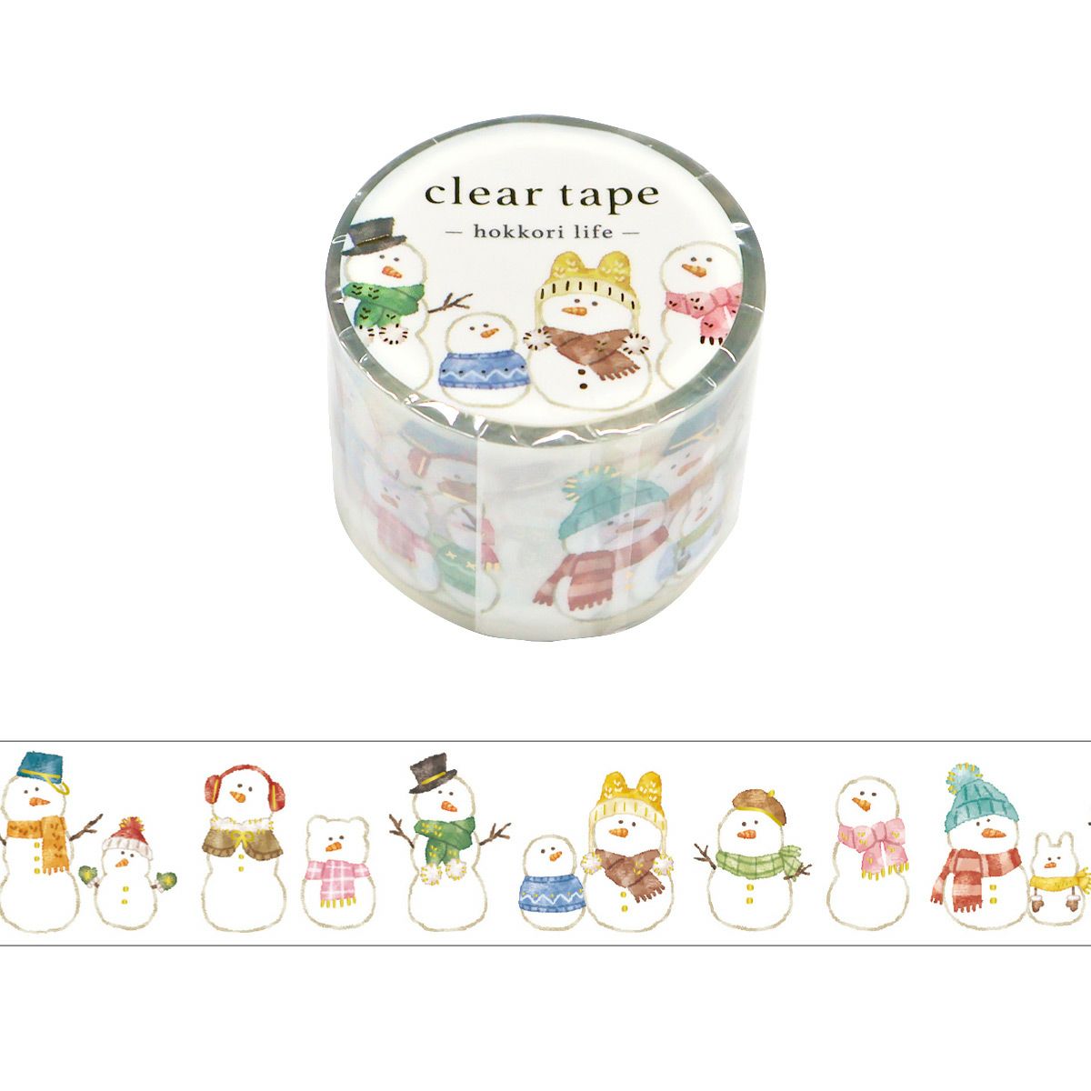 Clear PET Tape Hokkori Life Snowman