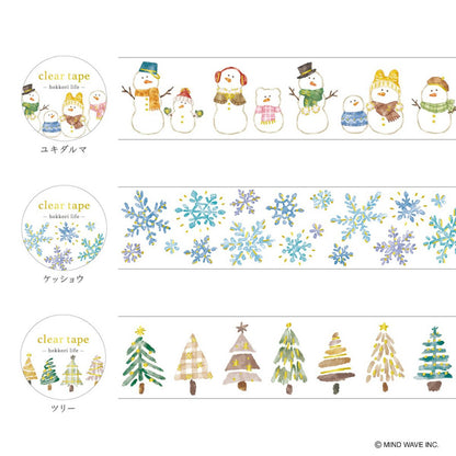Clear PET Tape Hokkori Life Snowman