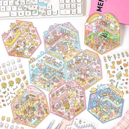 Stickers Escenario 3D Hot Places Library Room