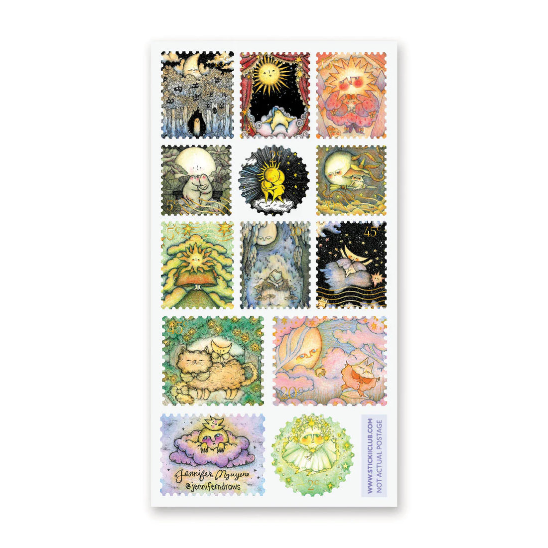 Stickers Sun &amp; Moon Stamps
