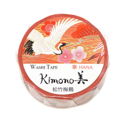 Washi Tape Kimono Hana Bamboo Plum Crane