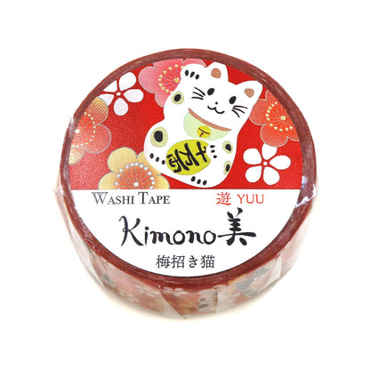 Washi Tape Kimono Yuu Ume Maneki Neko