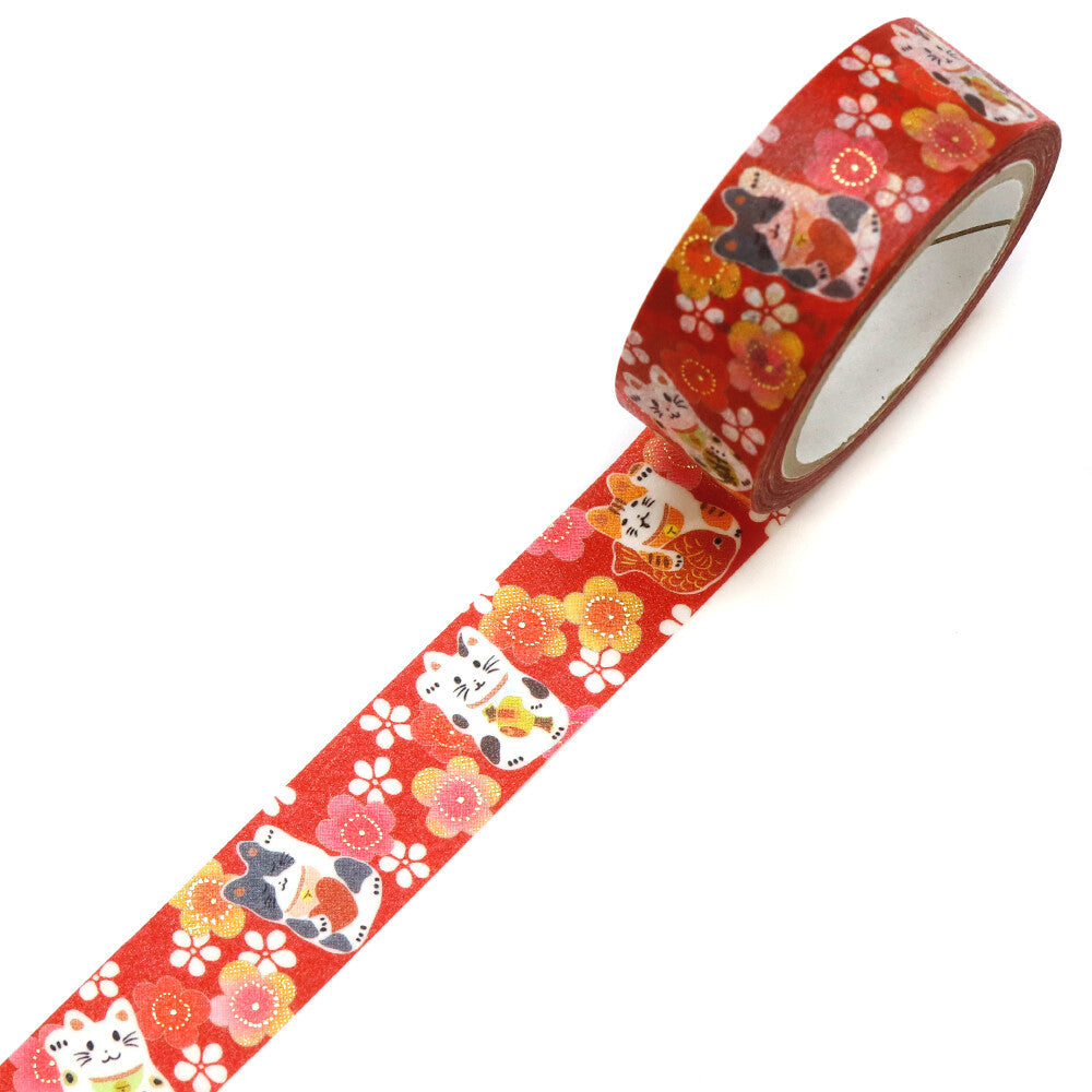 Washi Tape Kimono Yuu Ume Maneki Neko