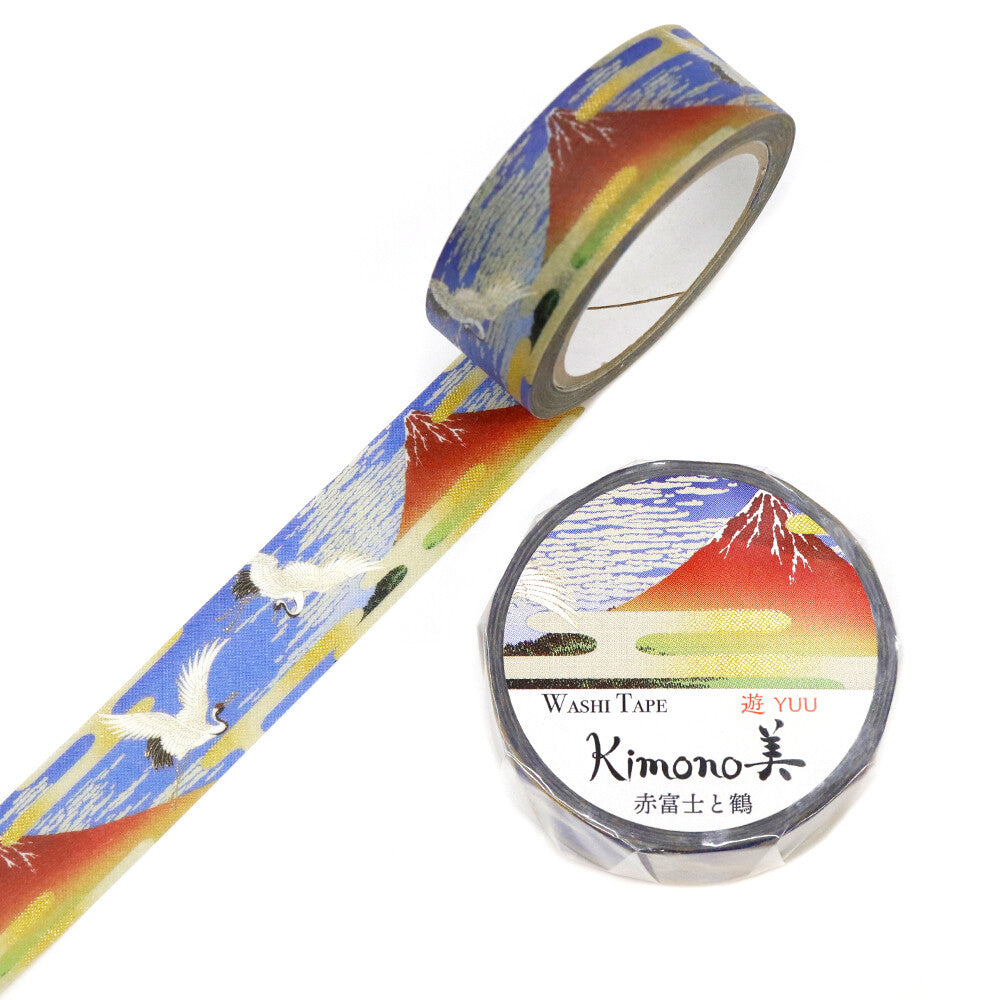Washi Tape Kimono Yuu Red Fuji and Crane