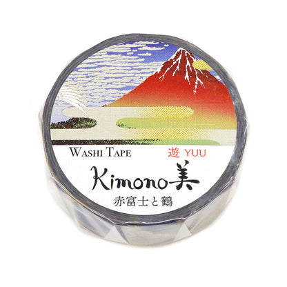 Washi Tape Kimono Yuu Red Fuji and Crane