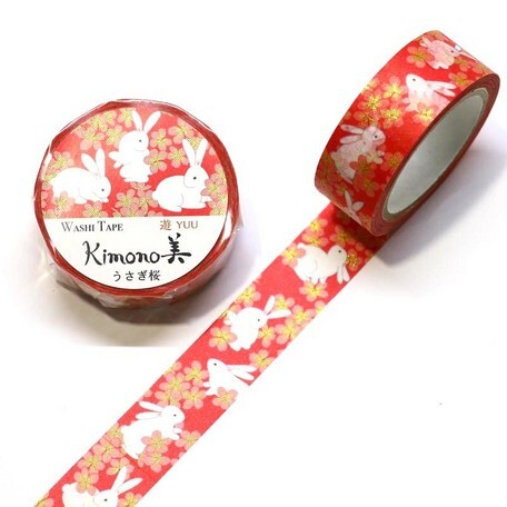 Washi Tape Kimono Yuu Rabbit Cherry Blossom