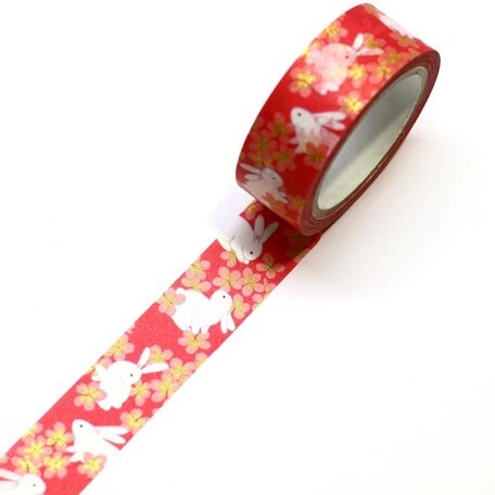 Washi Tape Kimono Yuu Rabbit Cherry Blossom