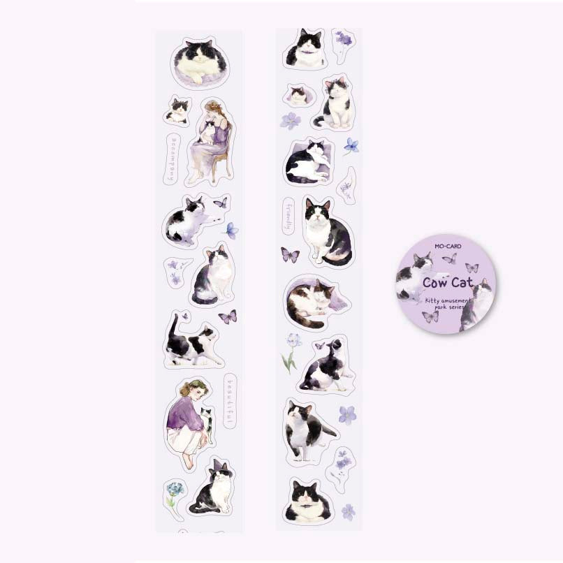 Stickers en Rollo Kitty Amusement Park Cow Cat