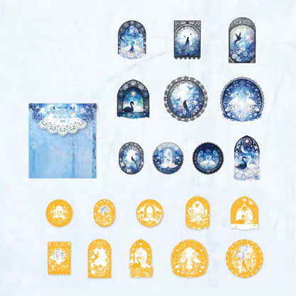 Stickers Lace Dream Swan Lake Blue