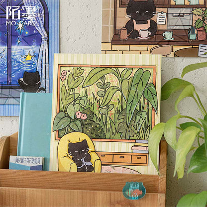 Stickers Puzle de números Little Black Cat Afternoon Reading