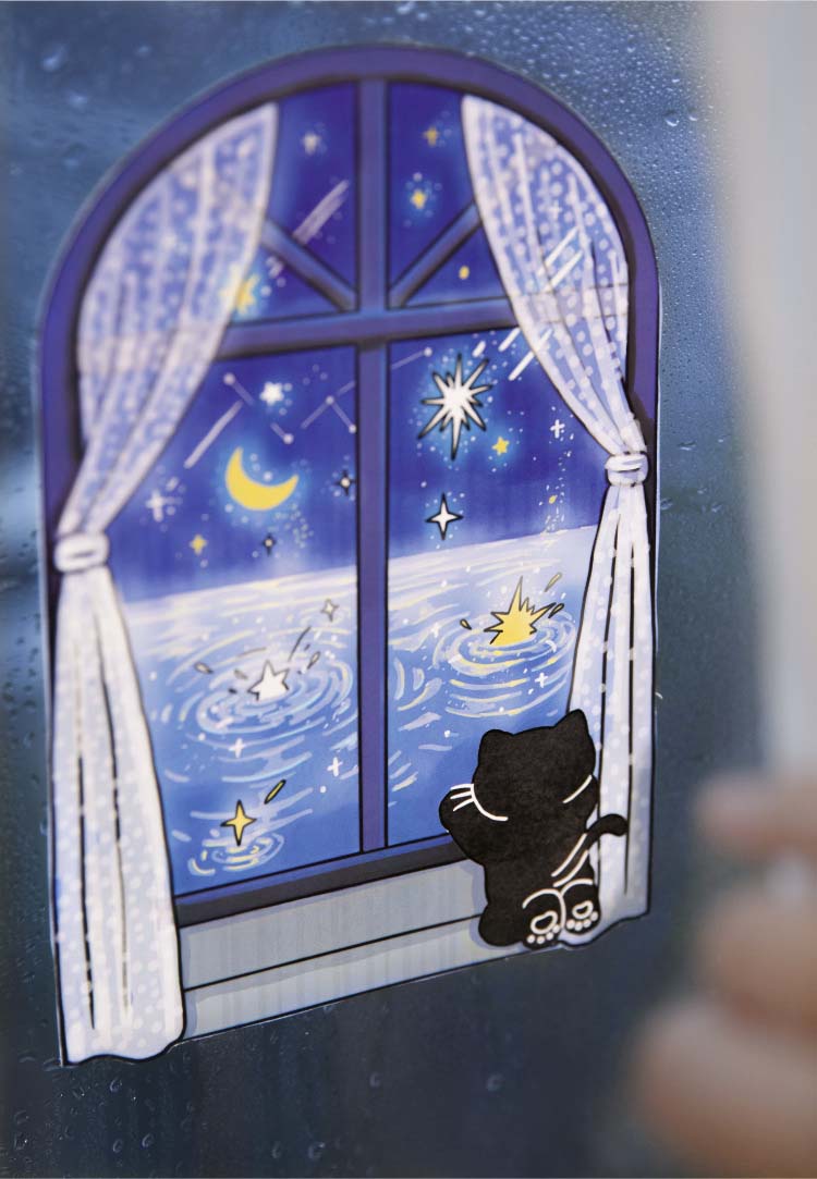 Stickers Puzle de números Little Black Cat Count The Stars