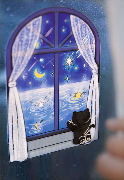 Stickers Puzle de números Little Black Cat Count The Stars