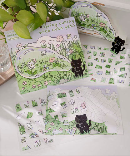 Stickers Puzle de números Little Black Cat Spring Trip