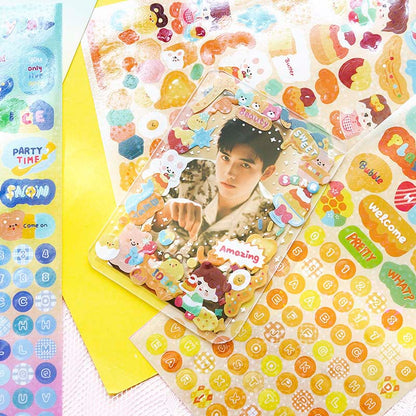 Stickers Little Girl Letters Cloth Clove Tea