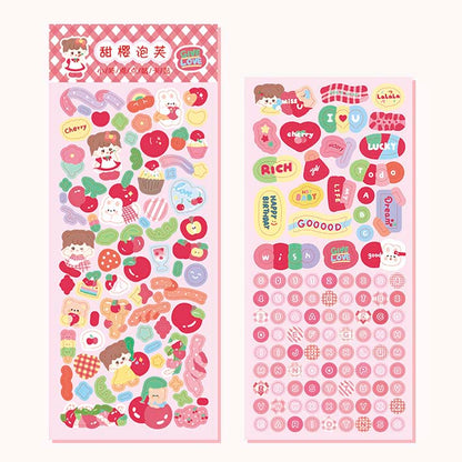 Stickers Little Girl Letters Sweet Cherry Puffs