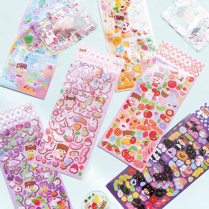 Stickers Little Girl Letters Cloth Clove Tea