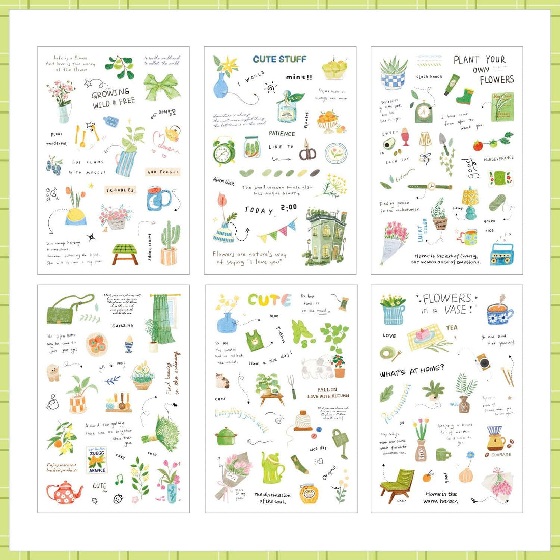 Set de Stickers Love Letter Abound Flower Shadow Breeze (6pc)