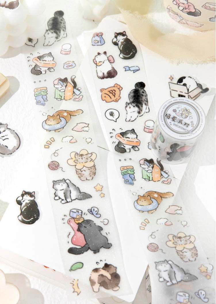 Stickers en Rollo Lucky Cat Trick Or Treat Party