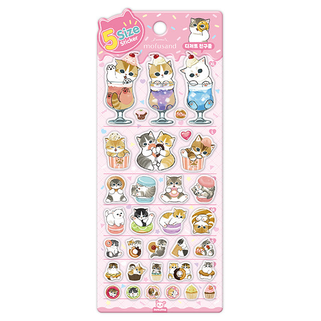 Stickers 5 Size Mofusand Dessert Friends