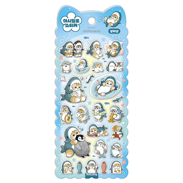 Stickers Mofusand Marshmallow Shark (Blue)